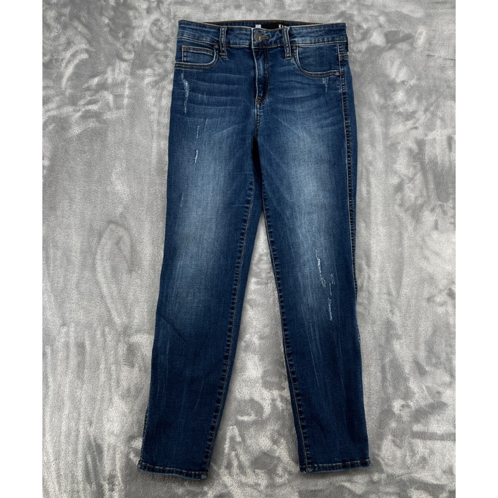 Kut From The Kloth Women's Ankle Straight Leg Blue Medium Wash Jeans Size 4